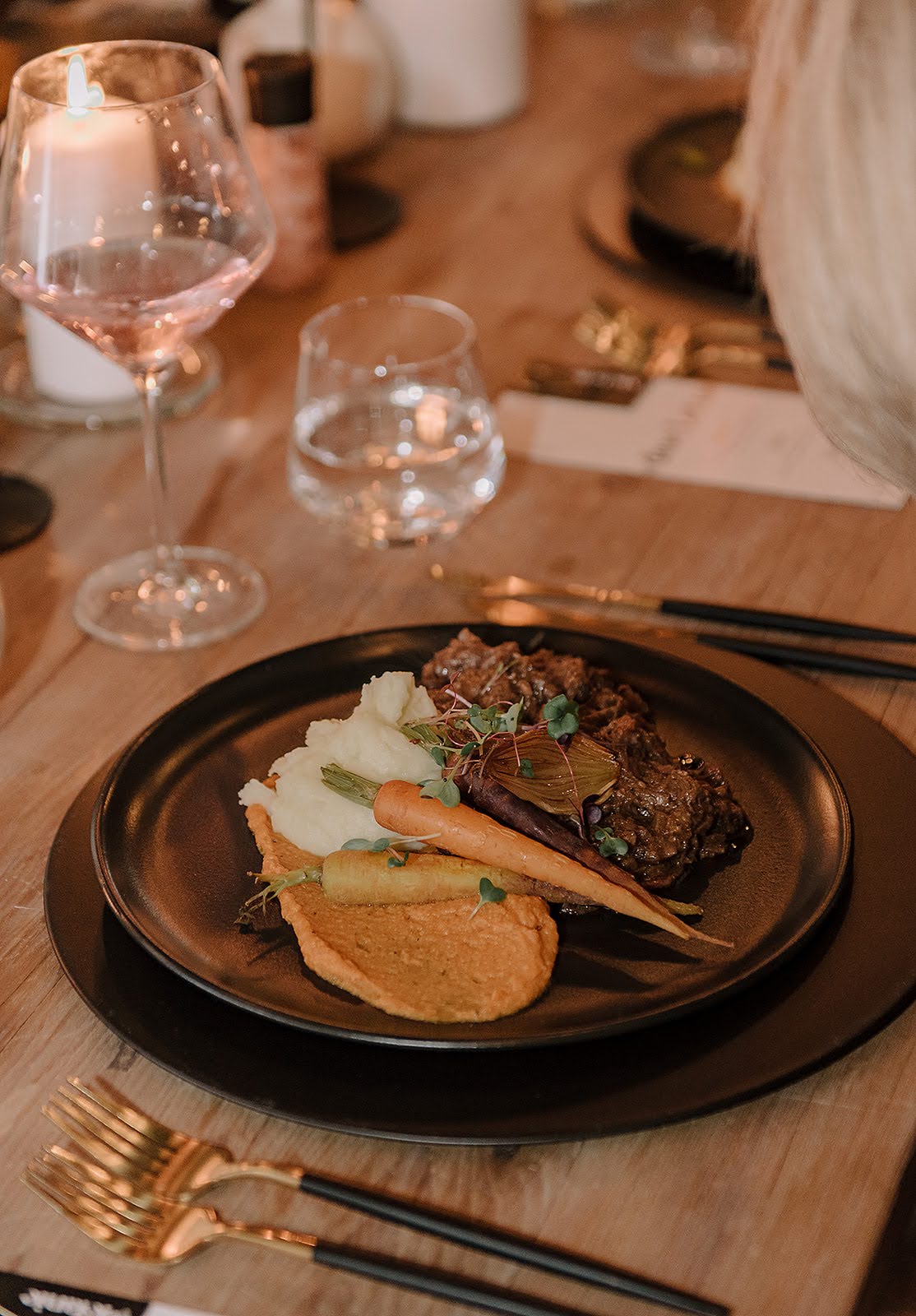 Private dining plated meal